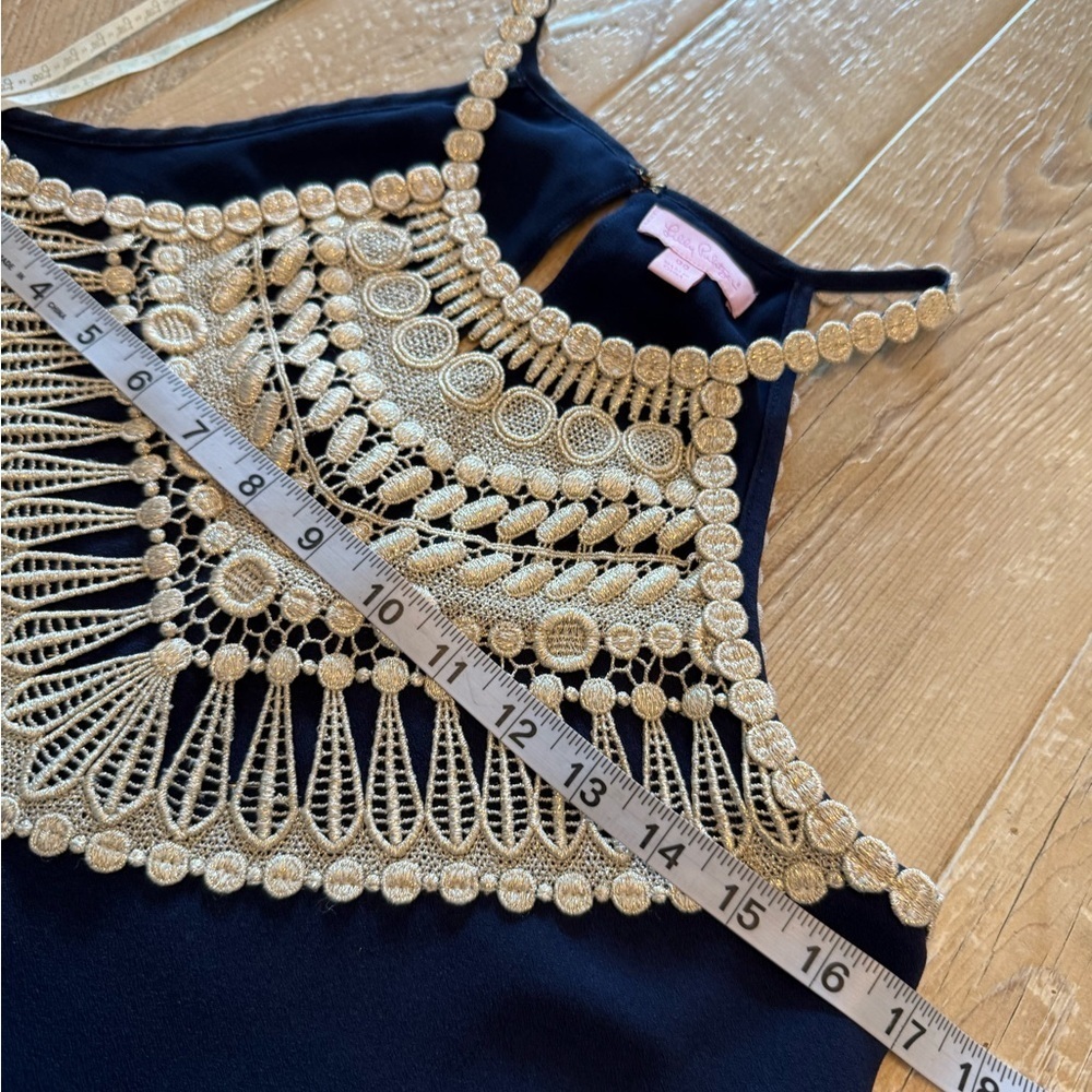 Lilly Pulitzer Navy Dress with Gold Details 00 - Picture 6 of 8